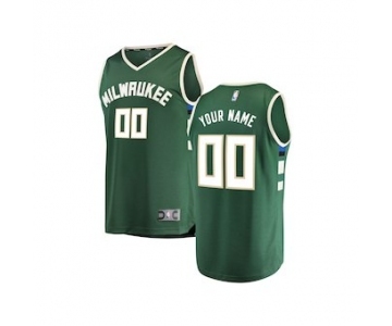 Youth Milwaukee Bucks Hunter Green Custom Basketball Jersey - Icon Edition