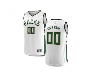 Youth Milwaukee Bucks White Custom Basketball Jersey - Association Edition