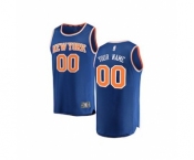 Youth New York Knicks Blue Custom Basketball Jersey - Icon Edition