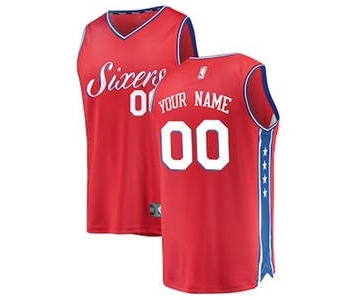 Youth Philadelphia 76ers Red Custom Basketball Jersey - Statement Edition