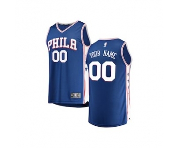 Youth Philadelphia 76ers Royal Custom Basketball Jersey - Icon Edition