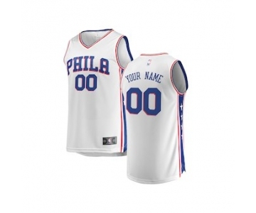 Youth Philadelphia 76ers White Custom Basketball Jersey - Association Edition