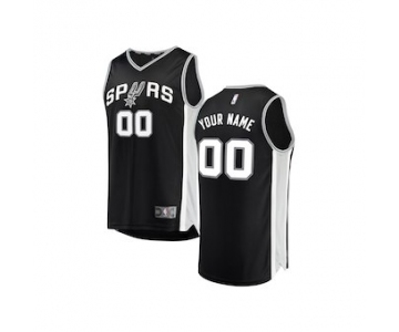 Youth San Antonio Spurs Black Custom Basketball Jersey - Icon Edition