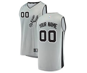 Youth San Antonio Spurs Silver Custom Basketball Jersey - Statement Edition