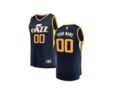 Youth Utah Jazz Navy Custom Basketball Jersey - Icon Edition