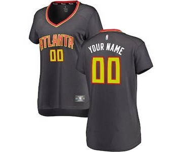 Women's Atlanta Hawks Black Custom Basketball Jersey - Icon Edition