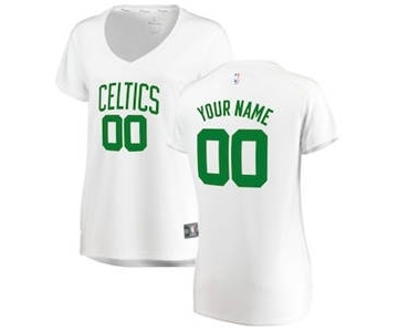 Women's Boston Celtics White Custom Basketball Jersey - Association Edition