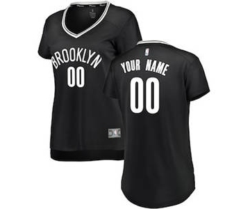 Women's Brooklyn Nets Black Custom Basketball Jersey - Icon Edition