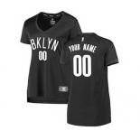 Women's Brooklyn Nets Charcoal Custom Basketball Jersey