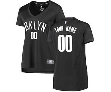 Women's Brooklyn Nets Charcoal Custom Basketball Jersey