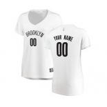 Women's Brooklyn Nets White Custom Basketball Jersey - Association Edition