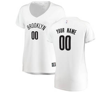 Women's Brooklyn Nets White Custom Basketball Jersey - Association Edition