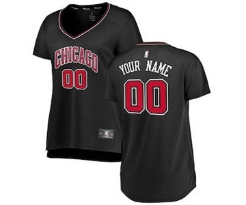 Women's Chicago Bulls Black Custom Basketball Jersey