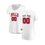 Women's Chicago Bulls White Custom Basketball Jersey - Association Edition