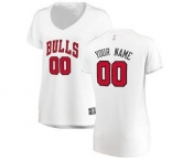 Women's Chicago Bulls White Custom Basketball Jersey - Association Edition