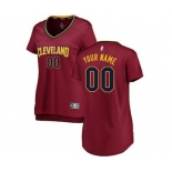 Women's Cleveland Cavaliers Wine Custom Basketball Jersey - Icon Edition