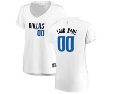 Women's Dallas Mavericks White Custom Basketball Jersey - Association Edition