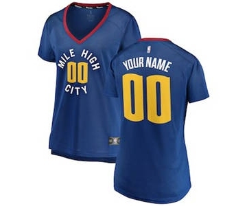 Women's Denver Nuggets Blue 2018-2019 Custom Basketball Jersey