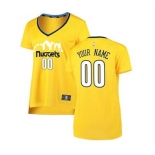 Women's Denver Nuggets Gold Custom Basketball Jersey