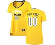 Women's Denver Nuggets Gold Custom Basketball Jersey