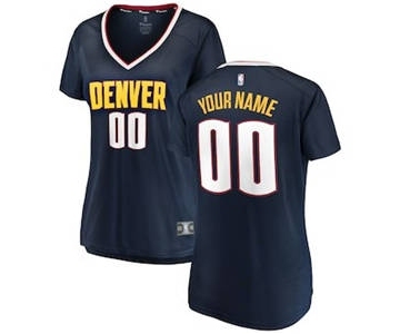 Women's Denver Nuggets Navy 2018-2019 Custom Basketball Jersey