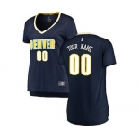 Women's Denver Nuggets Navy Custom Basketball Jersey - Icon Edition