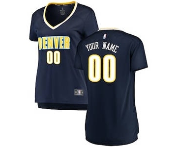 Women's Denver Nuggets Navy Custom Basketball Jersey - Icon Edition