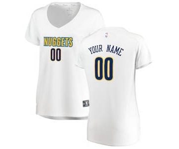 Women's Denver Nuggets White Custom Basketball Jersey - Association Edition