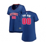 Women's Detroit Pistons Royal Custom Basketball Jersey - Icon Edition