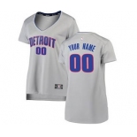 Women's Detroit Pistons Silver Custom Basketball Jersey