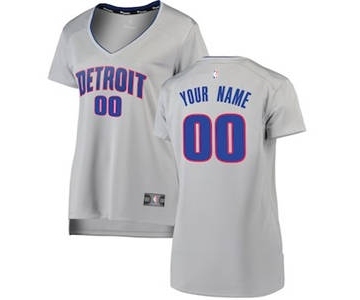 Women's Detroit Pistons Silver Custom Basketball Jersey