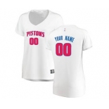 Women's Detroit Pistons White Custom Basketball Jersey - Association Edition