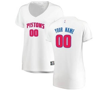 Women's Detroit Pistons White Custom Basketball Jersey - Association Edition