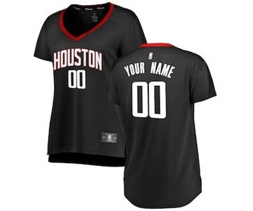 Women's Houston Rockets Black Custom Basketball Jersey