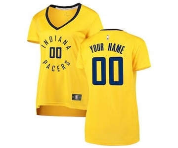 Women's Indiana Pacers Gold Custom Basketball Jersey