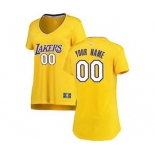 Women's Los Angeles Lakers Yellow 2017-2018 Custom Basketball Jersey - Icon Edition