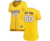 Women's Los Angeles Lakers Yellow 2017-2018 Custom Basketball Jersey - Icon Edition