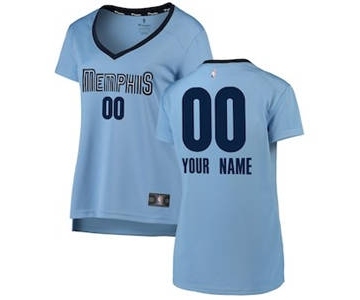 Women's Memphis Grizzlies Light Blue Custom Basketball Jersey