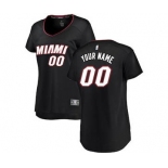 Women's Miami Heat Black Custom Basketball Jersey - Icon Edition