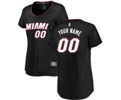 Women's Miami Heat Black Custom Basketball Jersey - Icon Edition