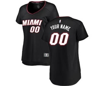 Women's Miami Heat Black Custom Basketball Jersey - Icon Edition