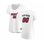 Women's Miami Heat White Custom Basketball Jersey - Association Edition