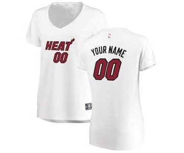 Women's Miami Heat White Custom Basketball Jersey - Association Edition