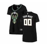 Women's Milwaukee Bucks Black Custom Basketball Jersey