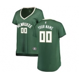 Women's Milwaukee Bucks Green Custom Basketball Jersey - Icon Edition