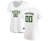 Women's Milwaukee Bucks White Custom Basketball Jersey - Association Edition