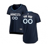 Women's Minnesota Timberwolves Navy Custom Basketball Jersey - Icon Edition