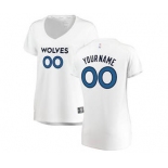 Women's Minnesota Timberwolves White Custom Basketball Jersey - Association Edition