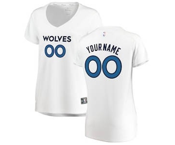 Women's Minnesota Timberwolves White Custom Basketball Jersey - Association Edition