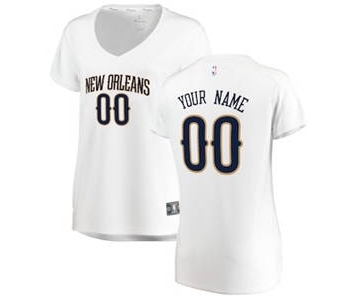 Women's New Orleans Pelicans White Custom Basketball Jersey - Association Edition